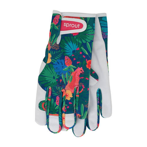Annabel Trends Sprout Goatskin Leather Garden Gloves One Size Cheetah