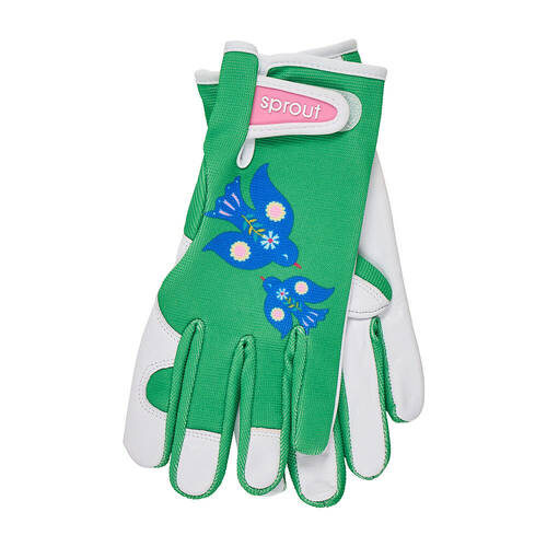 Annabel Trends Sprout Goatskin Leather Garden Gloves One Size Fiesta Bird