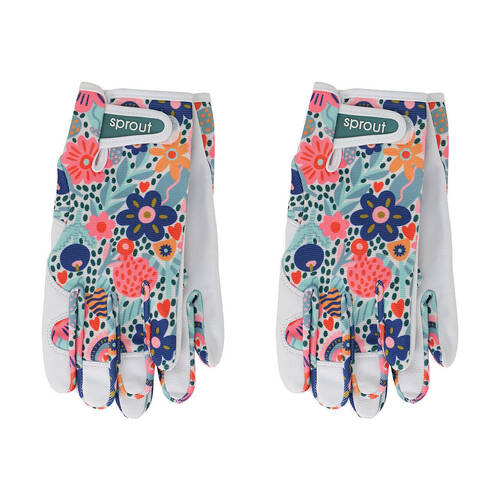 2PK Annabel Trends Sprout Goatskin Leather Garden Gloves One Size Love