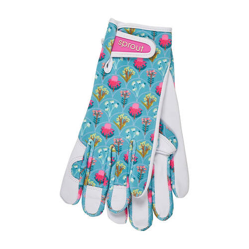 Annabel Trends Sprout Goatskin Leather Garden Gloves One Size Wildflower