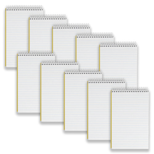 10pc Spirax 563B Reporters Note Pad Stationery 7mm Ruled 300-Pages Yellow