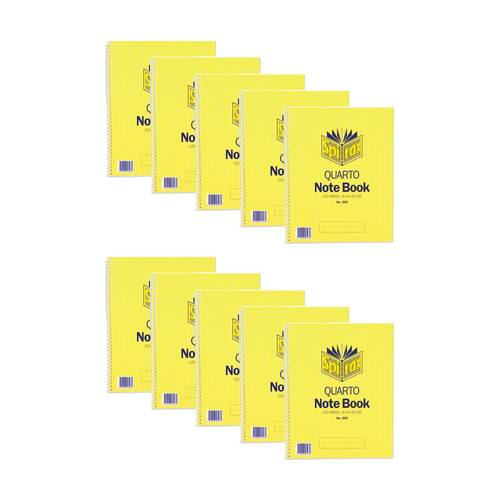 10PK Spirax 593 Quatro Spiral Bound Writing Notebook 120 Pages 252x200mm