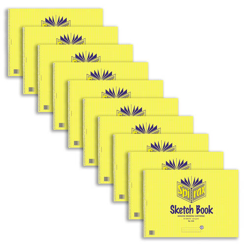 10PK Spirax 533 Sketch Book A3 Drawing Pad 40-Pages Yellow