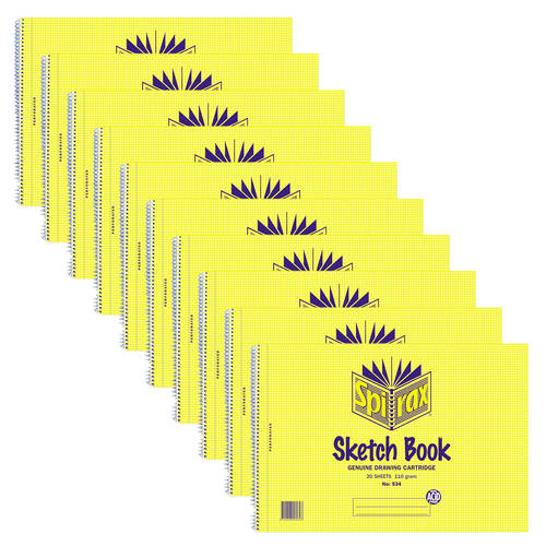 10PK Spirax 534 Sketch Book A4 Art Stationery 40-Pages - Yellow