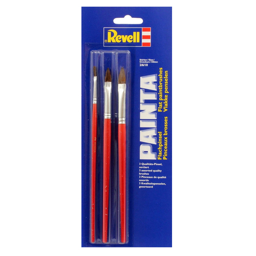 3pc Revell Painta Standard Flat Paint Brush Set For Model Kits