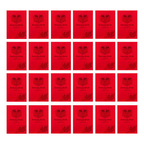 20PK Spirax P100 Protective PP Cover Exercise Book A4 48 Pages 8mm Ruled Red