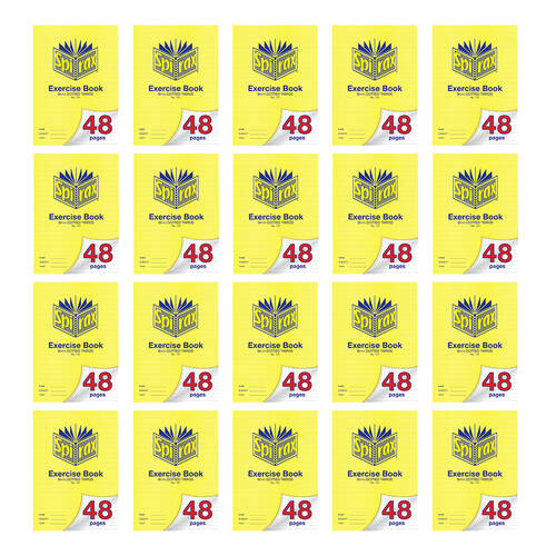 20PK Spirax 101 Exercise Book A4 48 Pages 9mm Dotted Thirds Yellow