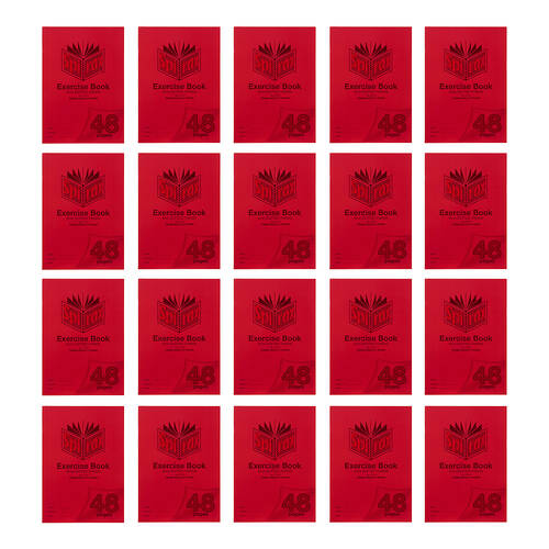 20PK Spirax P101 Exercise Book A4 48 Pages 9mm Dotted Thirds Red