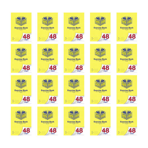 20PK Spirax 105 Exercise Book A4 48 Pages 24mm Dotted Thirds Yellow