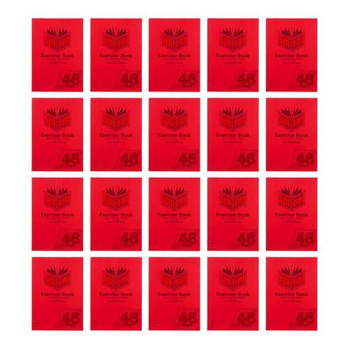 20PK Spirax P105 Exercise Book A4 248 Pages 4mm Dotted Thirds Red