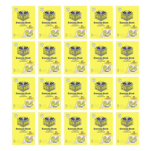 20PK Spirax 106 Exercise Book A4 64 Pages 8mm Ruled Yellow