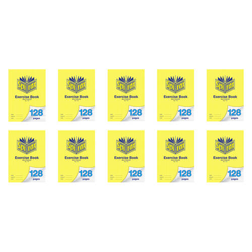 10PK Spirax 110 Exercise Book A4 128 Pages 8mm Ruled Yellow
