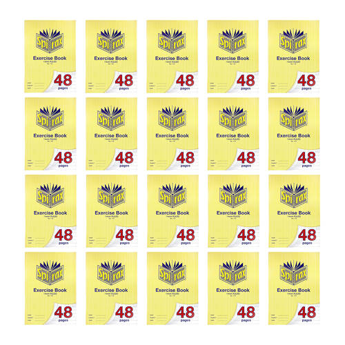 20PK Spirax 112 Exercise Book A4 48 Pages 14mm Ruled Yellow