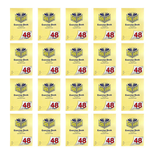 20PK Spirax 113 Exercise Book A4 48 Pages 18mm Ruled Yellow