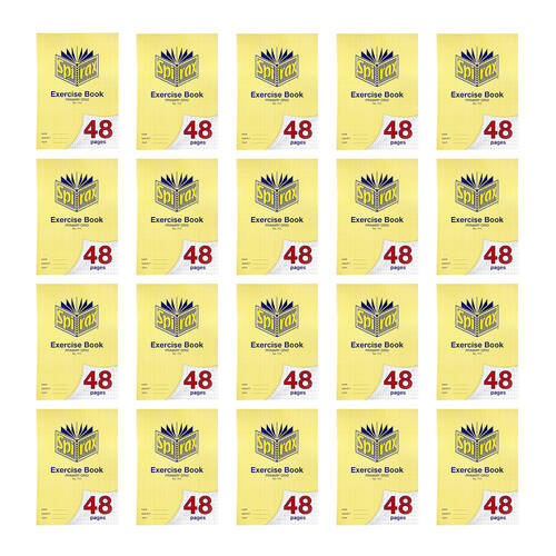 20PK Spirax 114 Exercise Book A4 48 Pages Primary Grid Yellow
