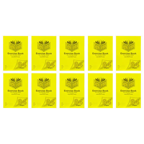 10PK Spirax P115 Exercise Book A4 64 Pages 9mm Dotted Yellow