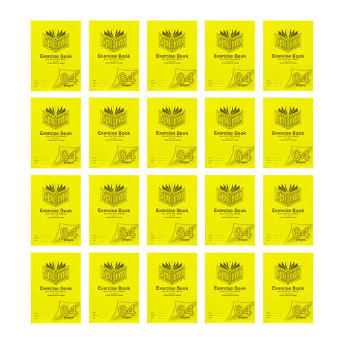 20PK Spirax P115 Exercise Book A4 64 Pages 9mm Dotted Yellow
