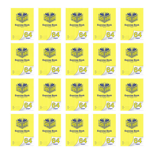 20PK Spirax 116 Exercise Book A4 64 Pages 9mm Dotted Yellow