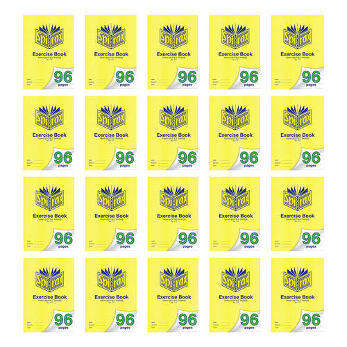 20PK Spirax 117 Exercise Book A4 18mm Dotted Thirds 96 Pages Yellow