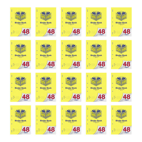20PK Spirax 126 Binder Book A4 48 Pages Primary Grid Yellow