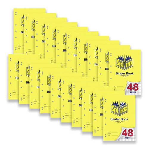 20pc Spirax 126 Binder Book A4 48-Pages Primary Grid - Yellow