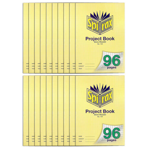 20PK Spirax A4 96 pages 8mm Project Book