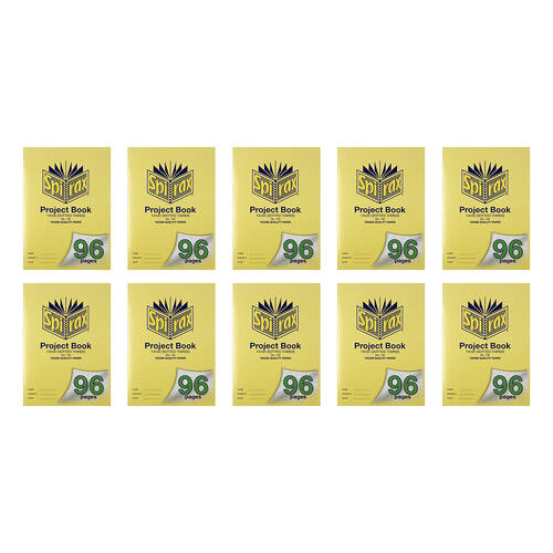 10PK Spirax 146 Project Book A4 14mm Dotted Thirds 96 Pages Yellow