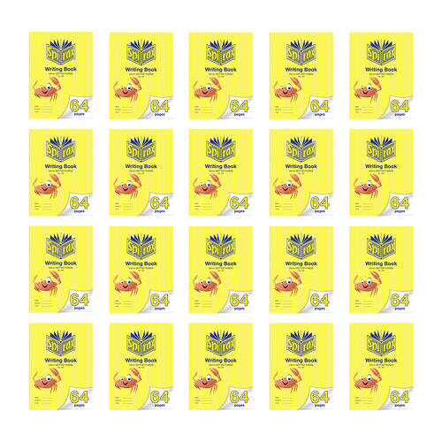 20PK Spirax 160 Writing Book 33.5x24cm 64 Pages 24mm Dotted Thirds Yellow