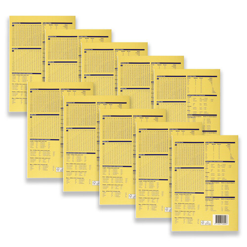 10pc Spirax 162 Project Book 18mm Dotted Thirds 64-Pages - Yellow