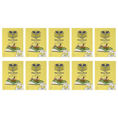 10PK Spirax 169 Story Book 33.2x24cm 64 Pages 24mm Ruled 100GSM Yellow