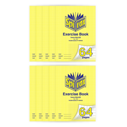 10PK Spirax no.212 14mm Ruled Exercise Writing Book A4 64 Pages