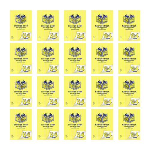 20PK Spirax 216 Exercise Book A4 24mm Dotted 64 Pages Yellow