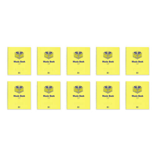10PK Spirax 567 Music Book Stationery 29.7x24.8cm 15 Pages Yellow