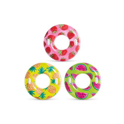 3PK Intex Tropical Fruit Inflatable Swim Floating Tubes 1.07m - Assorted 9+