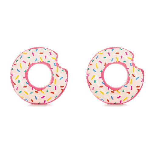 2PK Intex Rainbow 94cm Inflatable Donut Swimming Pool Tube 14+