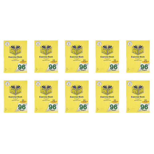 10PK Spirax 313 Super Size Exercise Book 8mm Ruled 96 Pages Yellow