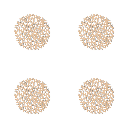 4PK Nord Deco Wooden Coaster Kitchen Decor 10x10cm - Maze