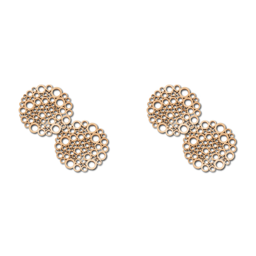 4pc Nord Deco Wooden Coaster 10x10cm - Circles