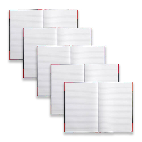 5pc Spirax A4 Writing Notebook 200-Pages Black/Red
