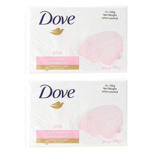 8PK Dove 100g Beauty Cream Soap Bars - Pink