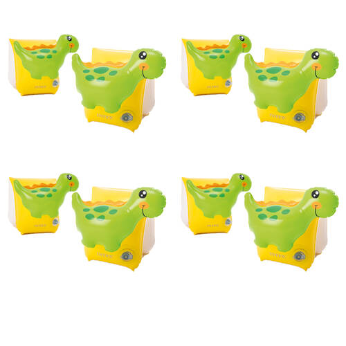 4PK Intex Inflatable Dinosaur Arm Bands 3D Design Kids Safety Floatation Device 3-6y