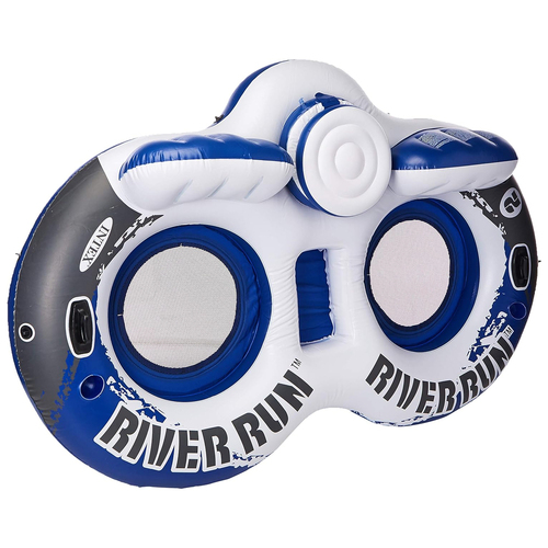 Intex River Run II Two Person Inflatable Floating Lake Tube Blue/White