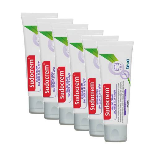 6PK Sudocrem Healing Cream Soothe & Protect Baby Nappy Rash/Skin Irritation 100g