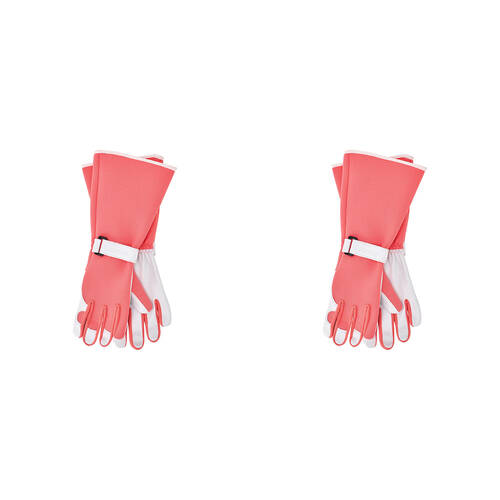 4pc Annabel Trends Sprout Long Sleeve Garden Hand Gloves - Coral