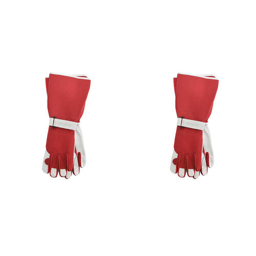 4pc Annabel Trends Sprout Long Sleeve Garden Hand Gloves - Red