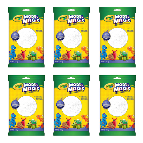 6PK Crayola Kids/Childrens Creative Model Magic Squishy Modeling Material 113gms White 36m+