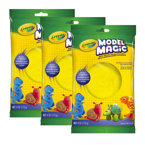 3PK Crayola Kids/Childrens Creative Model Magic 113gms Squishy Modeling Material Yellow 36m+