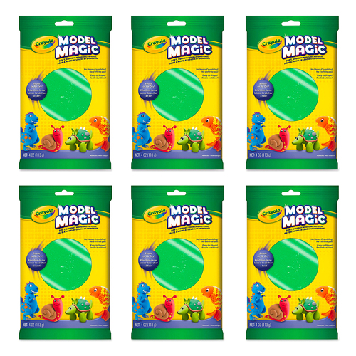 6PK Crayola Kids/Childrens Creative Model Magic Squishy Modeling Material 113gms Green 36m+