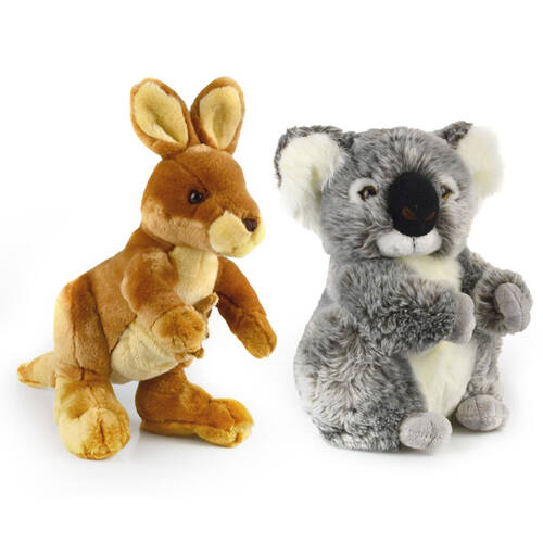 2PK Korimco 27cm Small Kangaroo Jack & Koala