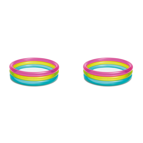 2PK Intex Rainbow Baby 86x25cm Round Inflatable Swimming Pool Vinyl